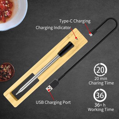 The CXL001 wireless blue BBQ barbecue thermometer provides real-time monitoring and precise temperature control, making barbecuing easier